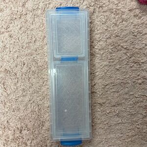 Clear Storage Box with Blue Accents